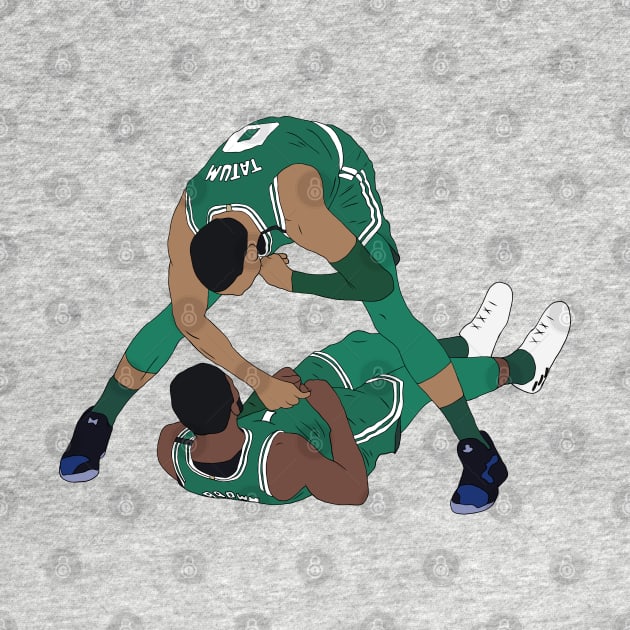 Jaylen Brown And Jayson Tatum Celebration by rattraptees